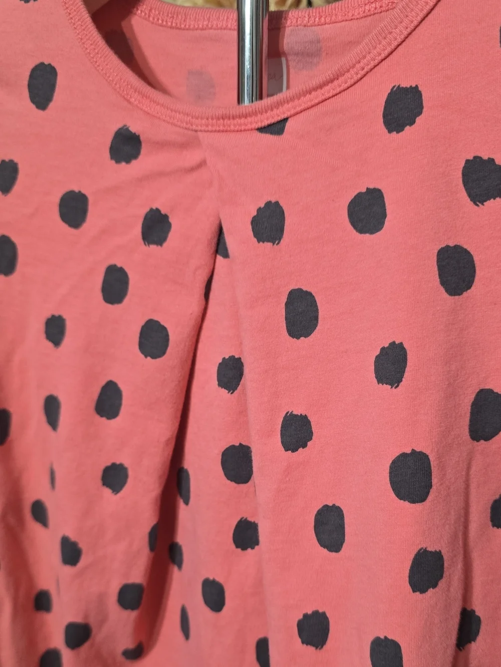 Tea Collection Coral Pink Long Sleeve Dot-Print Dress Girls 5
